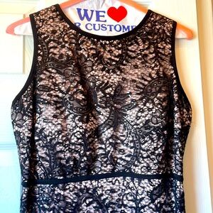 Nightway women’s lace underlay sequins floor length dress size 8